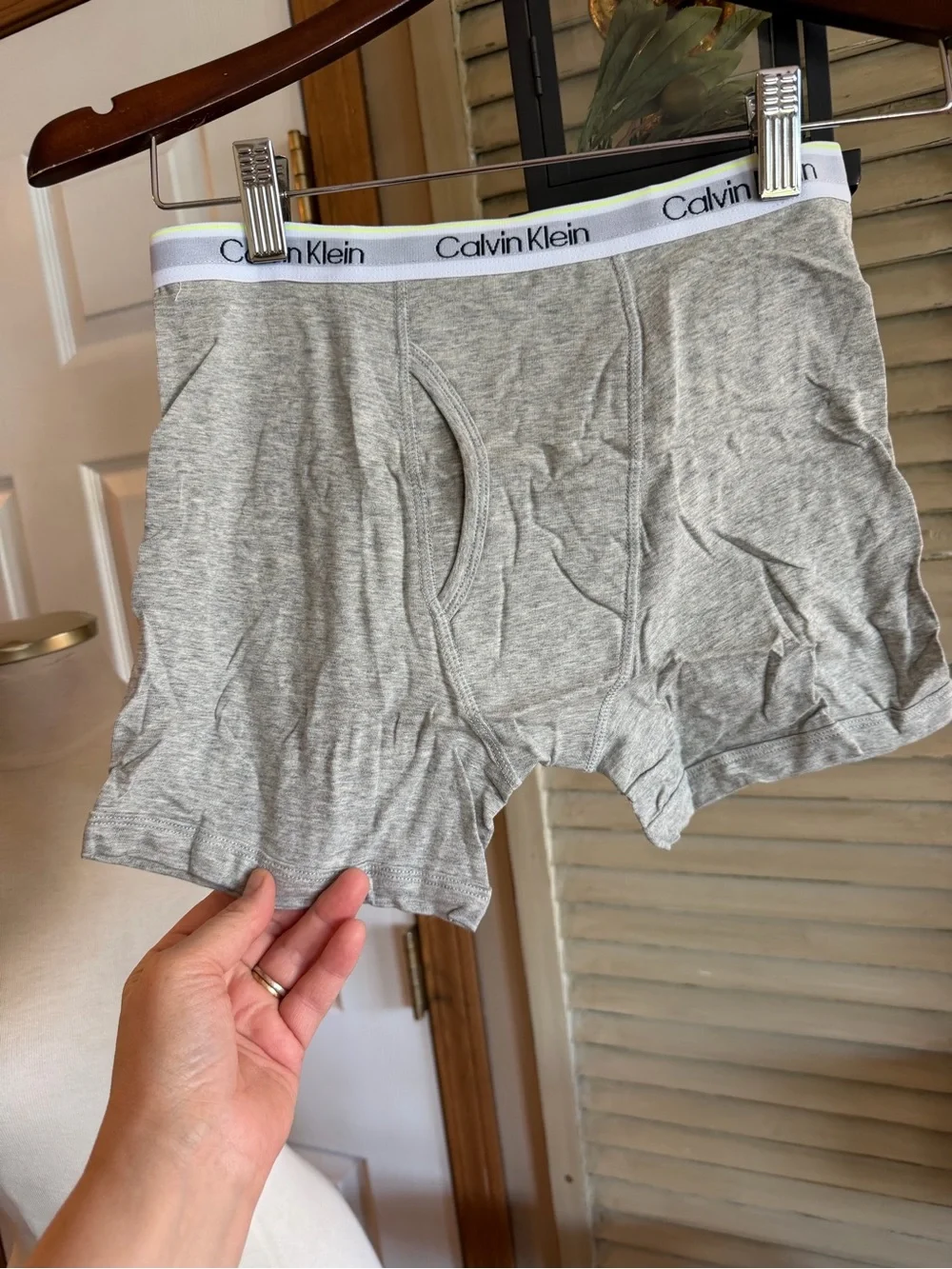 Calvin Klein Kids 2-Pack Briefs in Gray and Black with Lime Accent